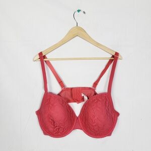 Elegant Lace Red Bra
